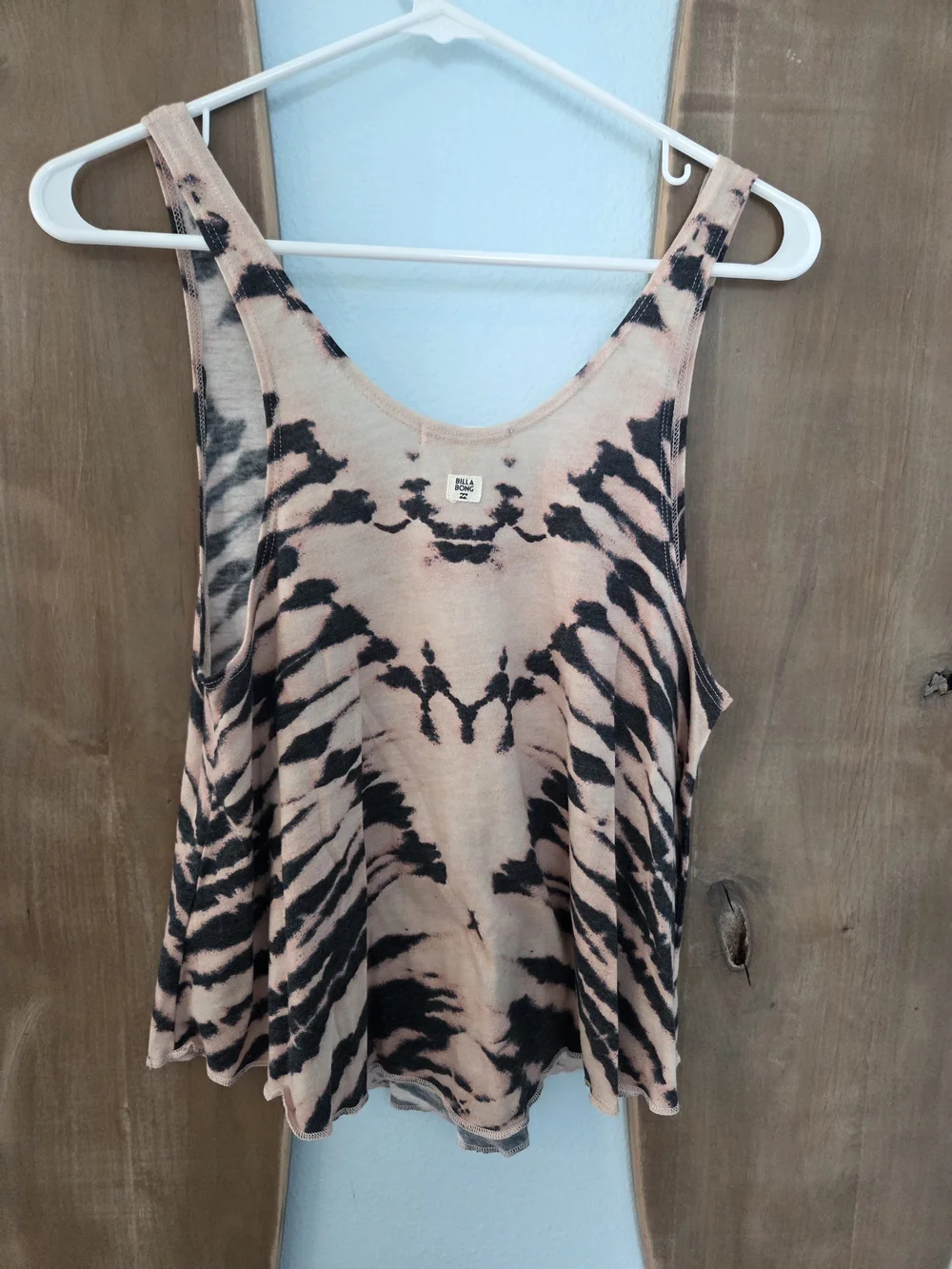 Billabong Women's Peach and Black Tie-Dye Tank - Picture 2 of 2